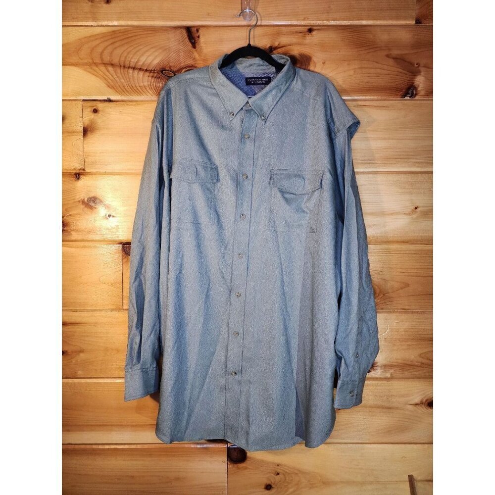 Round Tree & Yorke Shirt Mens 3XT Green Vented Fishing Long Sleeve Outdoor - Picture 8 of 9